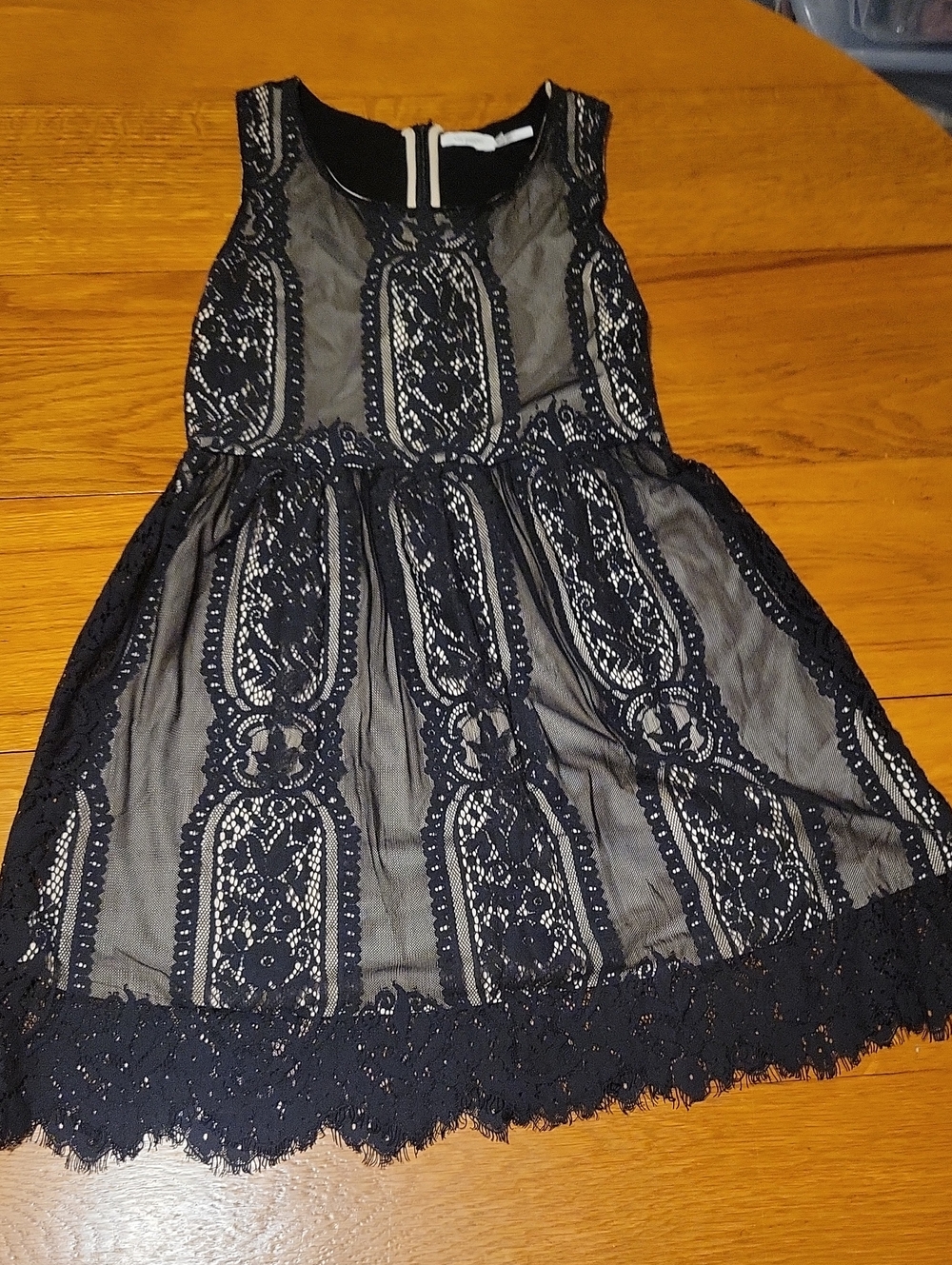 Blu Pepper Black Lace Overlay Formal Dress